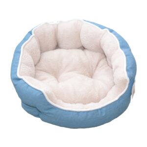 CULCUS PENTRU CAINI SI PISICI JEANS/PLUSH  BLEU-BEJ 48 X 42 X 17 CM/ 9258-2002E