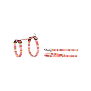 SET HAM+LESA PENTRU PISICA FLAMINGO AMIRA PINK 20-35CMx10MM
