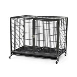 CUSCA METALICA PENTRU CAINI CU ROTI 109x70x89(h)cm