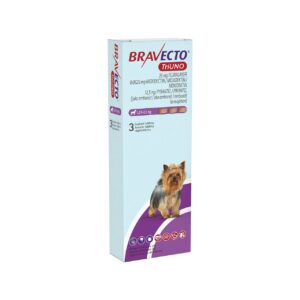 BRAVECTO TRIUNO ANTIPARAZITAR INTERN SI EXTERN CAINE 25MG (1.27-2.5KG)