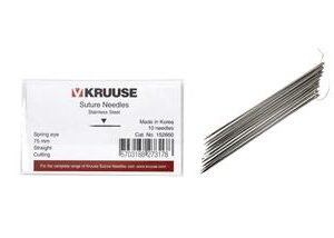 Ace sutura cu ochi tip spring, ascutit, drept, 75 mm, 10 buc KRU
