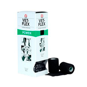 Bandaj autoadeziv flexibil Power Vet Flex, 7,5 cm x 4.5 m, negru, 1 buc