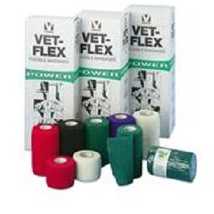 Bandaj autoadeziv flexibil Power Vet Flex, 7,5 cm x 4.5 m, rosu, 1 bucata