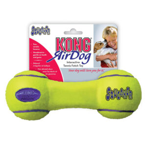 Jucarie gantera Kong Airdog squeaker dumbell, marimea M