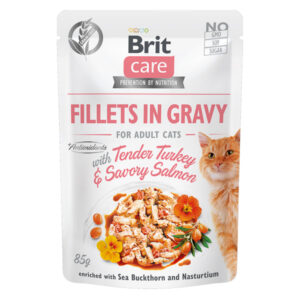 Brit Care Cat Fillets in Gravy with Tender Turkey & Savory Salmon 85 g