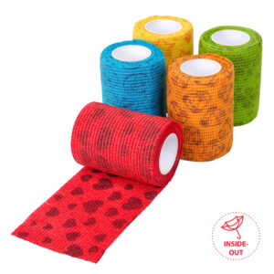 Bandaj autoadeziv flexibil Fun Flex Pe Dos (inside-out) cu model, 5 cm x 4.5 m, diverse culori, 1 buc