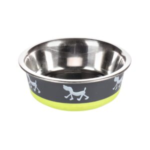 CASTRON PENTRU CAINI DIN INOX GREY/LIME FLAMINGO 17CMx900ML