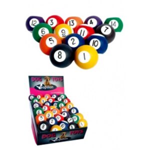 JUCARIE PENTRU CAINI  PAPILLON MINGE BILIARD, MIX COLOURS, 6CM, DISPLAY 48 BUC/SET/140136