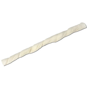 RECOMPENSE PENTRU CAINI BATON ALB PIELE RASUCIT 6MM 100/SET